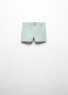 Mango Bermudas lino - Verde pastel