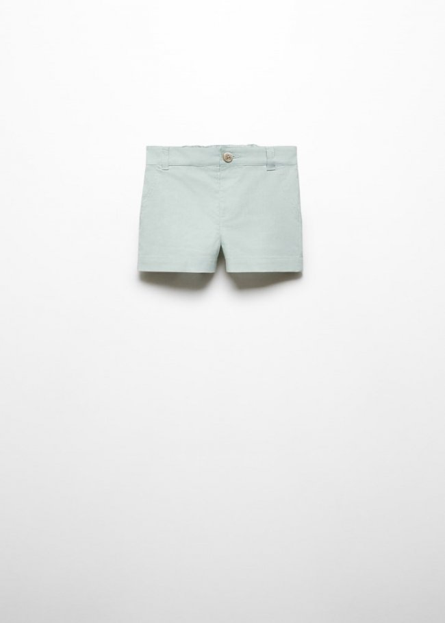 Mango Bermudas lino - Verde pastel