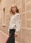 Mango Blusa bordado floral - Blanco roto
