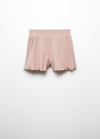 Mango Short algodón cintura elástica - Rosa