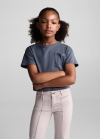 Mango Jeans flare costuras decorativas - Morado claro/pastel