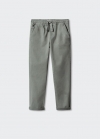 Mango Pantalón elástico algodón - Verde