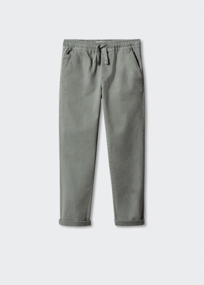 Mango Pantalón elástico algodón - Verde