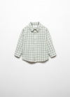 Mango Camisa algodón cuadro vichy - Verde pastel
