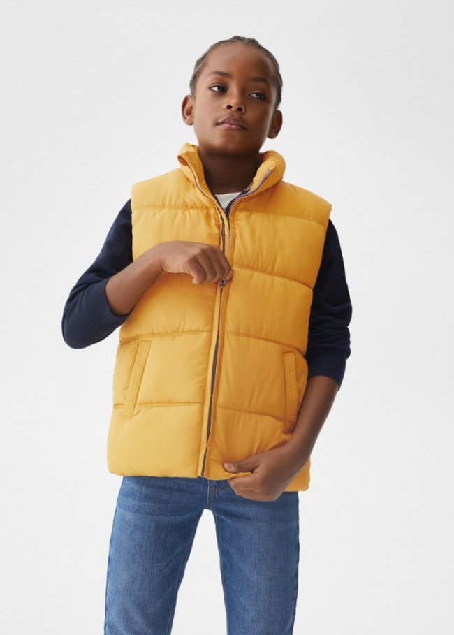 Mango Chaleco acolchado - Mostaza