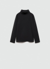 Mango Camiseta manga larga cuello alto - Negro