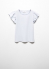 Mango Camiseta volantes manga corta - Azul celeste