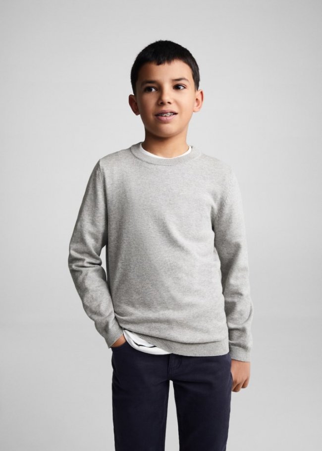 Mango Jersey punto algodón - Gris medio vigoré
