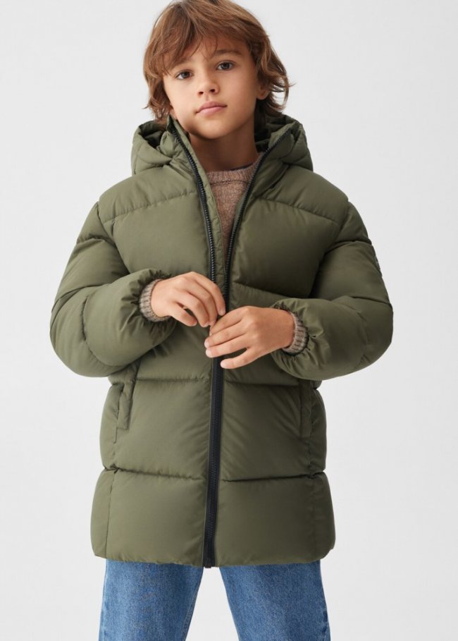 Mango Anorak largo acolchado - Khaki