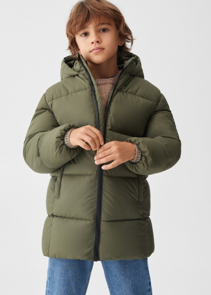 Mango Anorak largo acolchado - Khaki