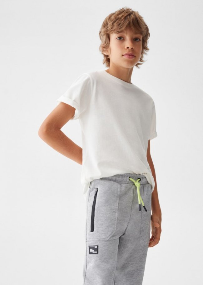 Mango Pantalón jogger algodón - Gris medio vigoré