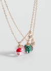 Mango Pack 2 collares navideño - Oro