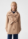 Mango Trench gabardina cinturón - Marrón medio