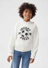 Mango Sudadera algodón estampada - Blanco roto