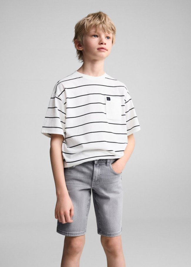 Mango Bermudas vaqueras slim fit - Gris