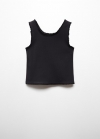 Mango Camiseta tirantes canalé - Negro