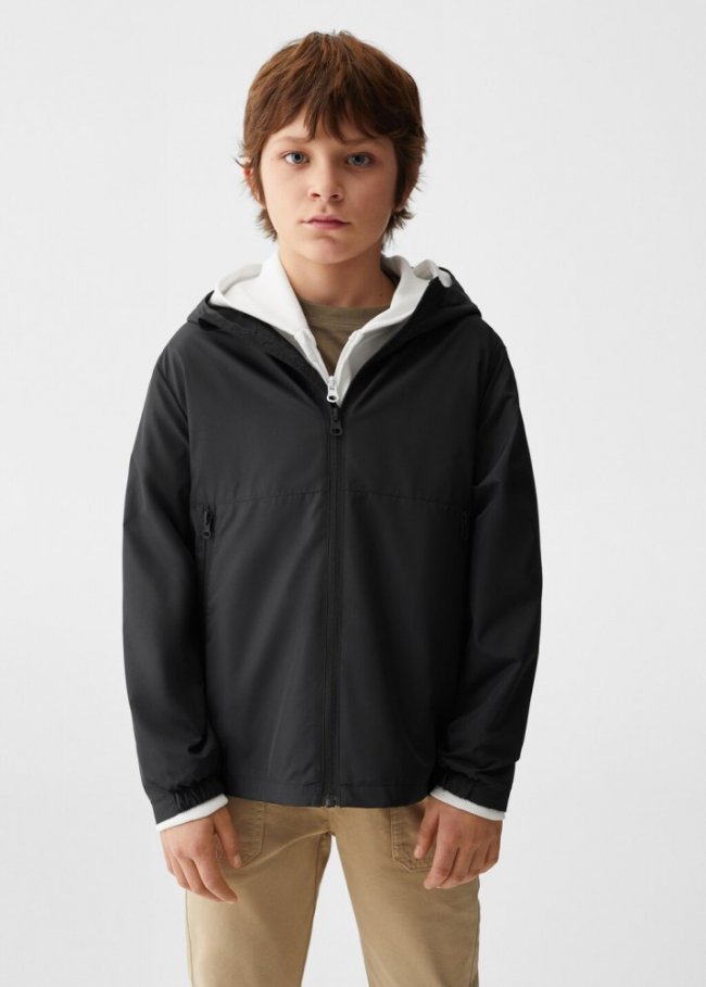 Mango Parka capucha - Negro