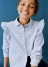 Mango Camisa algodón volantes - Azul