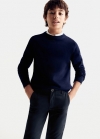 Mango Pantalón chino algodón - Azul marino oscuro