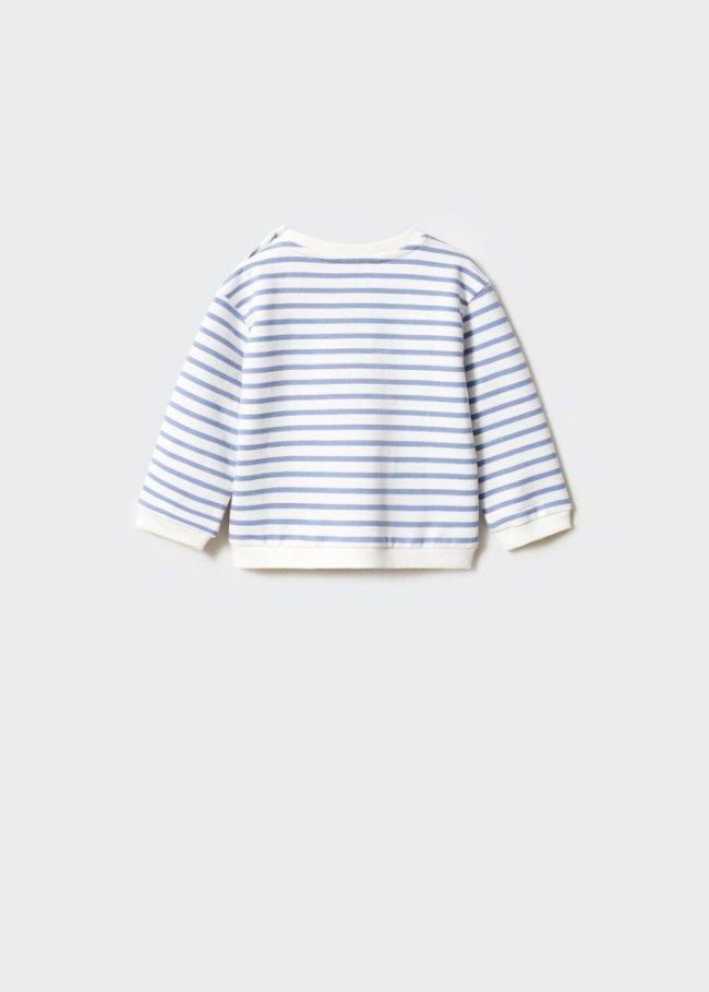 Mango Sudadera algodón rayas - Azul