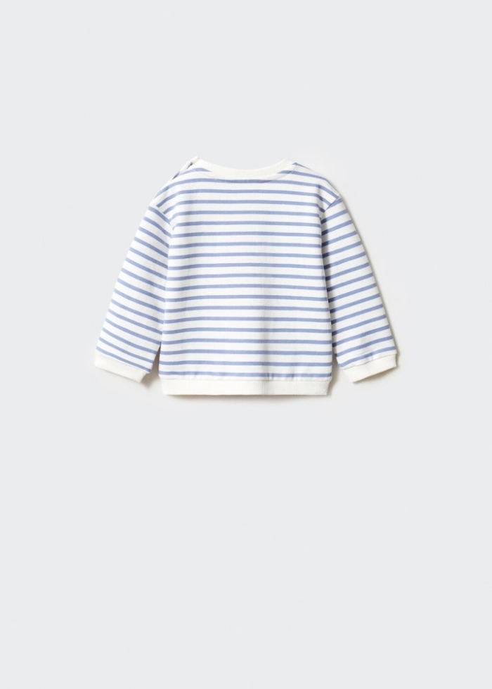 Mango Sudadera algodón rayas - Azul