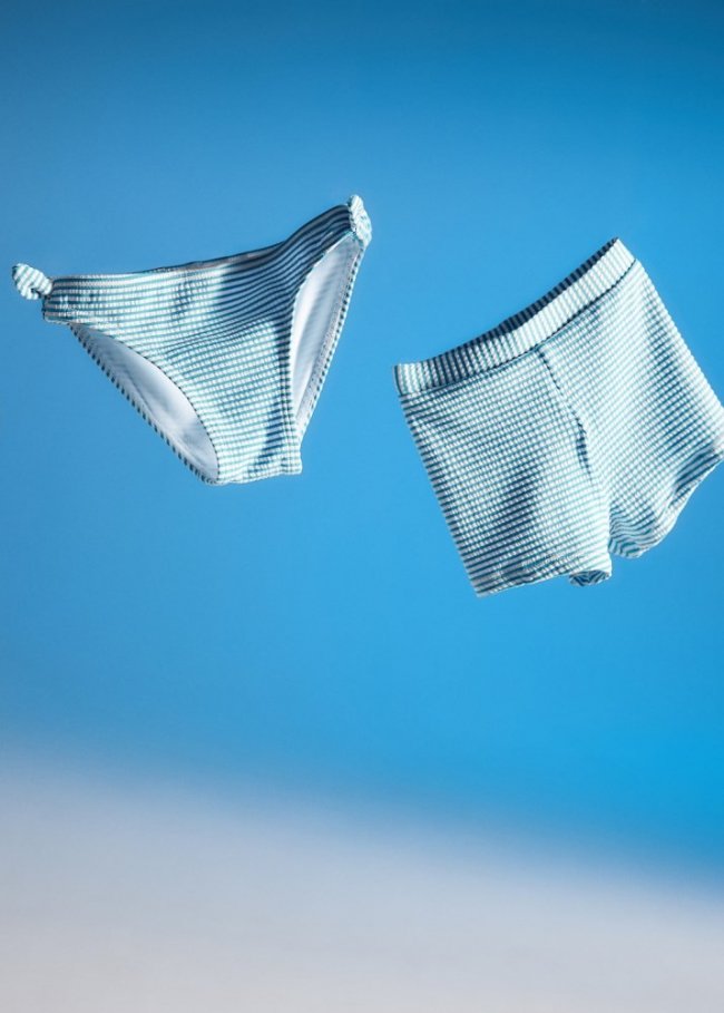 Mango Braguita bikini rayas - Blanco