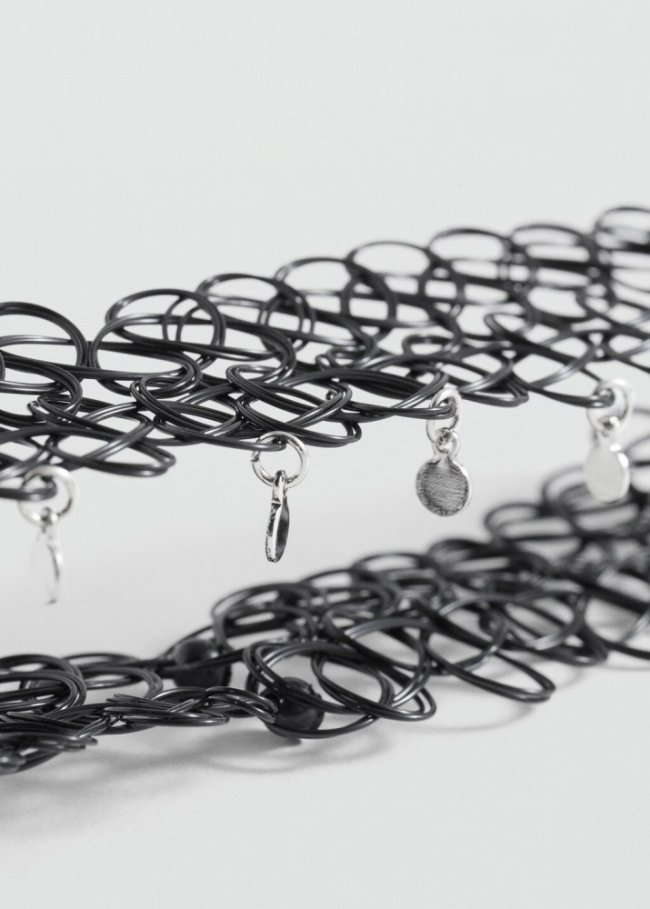 Mango Choker abalorios - Negro