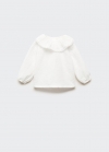 Mango Blusa textura algodón - Blanco roto