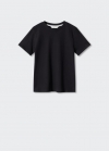 Mango Camiseta básica 100% algodón - Negro