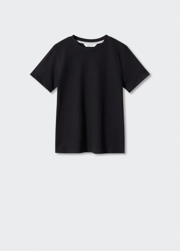 Mango Camiseta básica 100% algodón - Negro