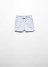 Mango Short algodón cintura elástica - Azul celeste