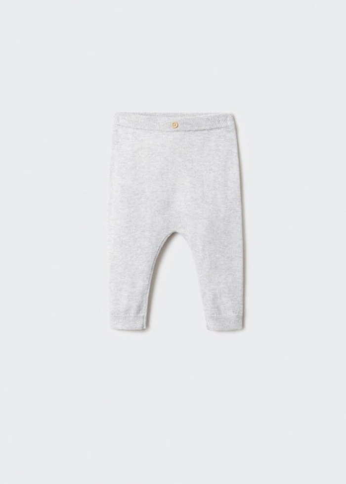 Mango Pantalón punto - Gris claro vigoré
