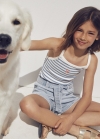 Mango Camiseta tirantes rayas - Azul porcelana
