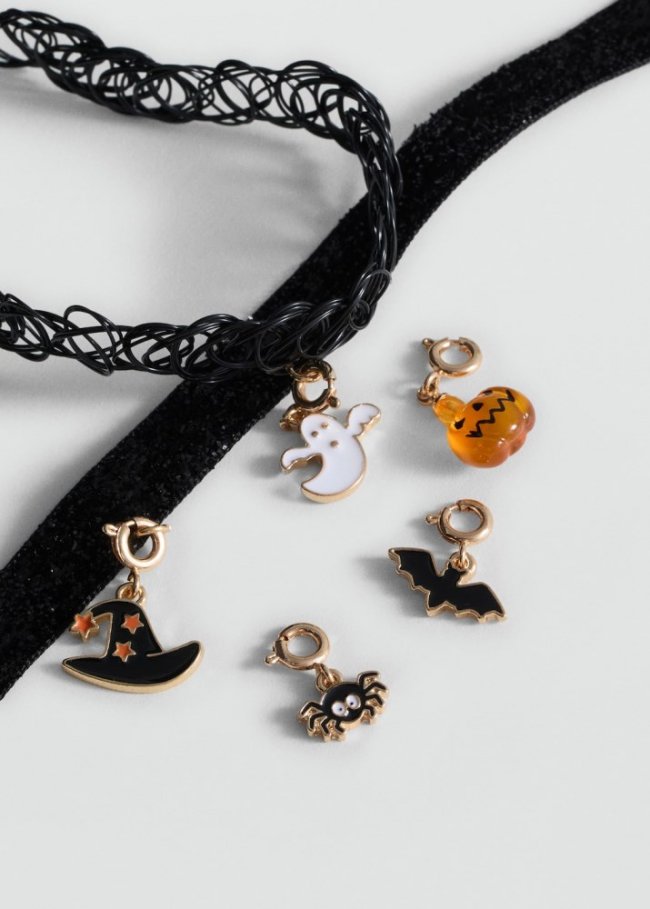 Mango Pack 2 chokers Halloween - Negro
