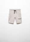 Mango Bermudas algodón cargo - Gris claro/pastel