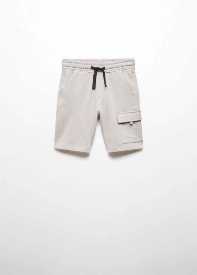 Mango Bermudas algodón cargo - Gris claro/pastel