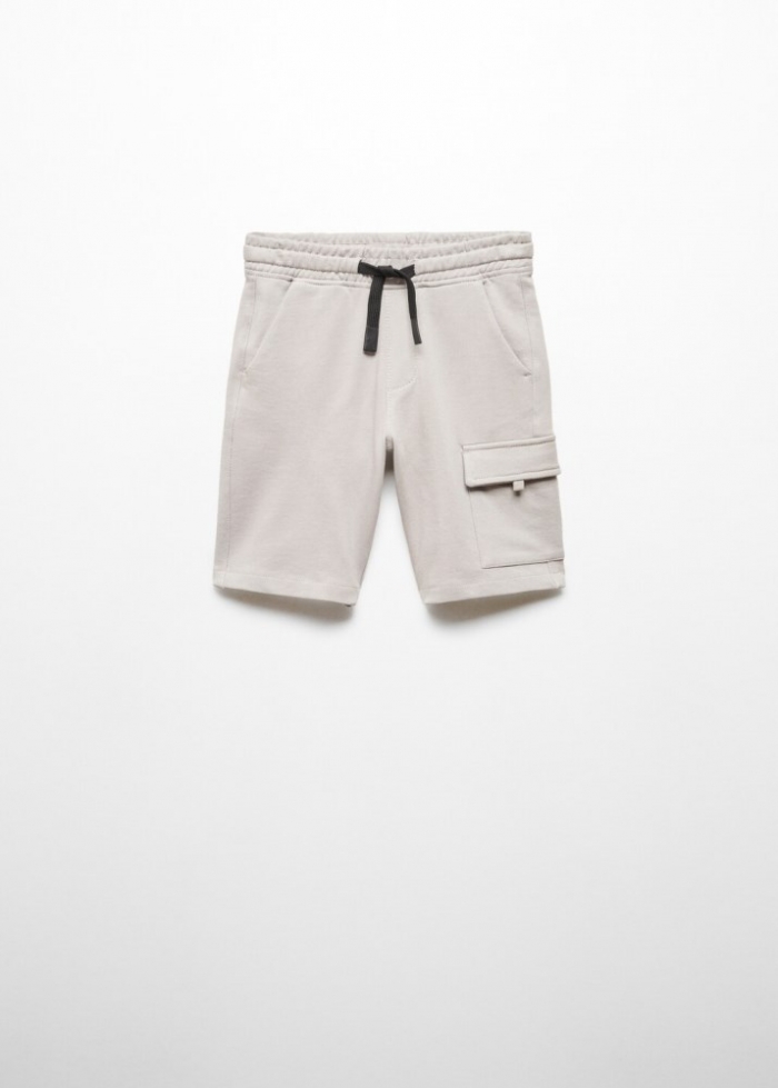 Mango Bermudas algodón cargo - Gris claro/pastel