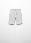 Mango Bermudas algodón cintura elástica - Gris medio vigoré
