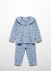 Mango Pijama algodón estampado - Azul