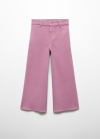 Mango Jeans culotte bajo deshilachado - Púrpura