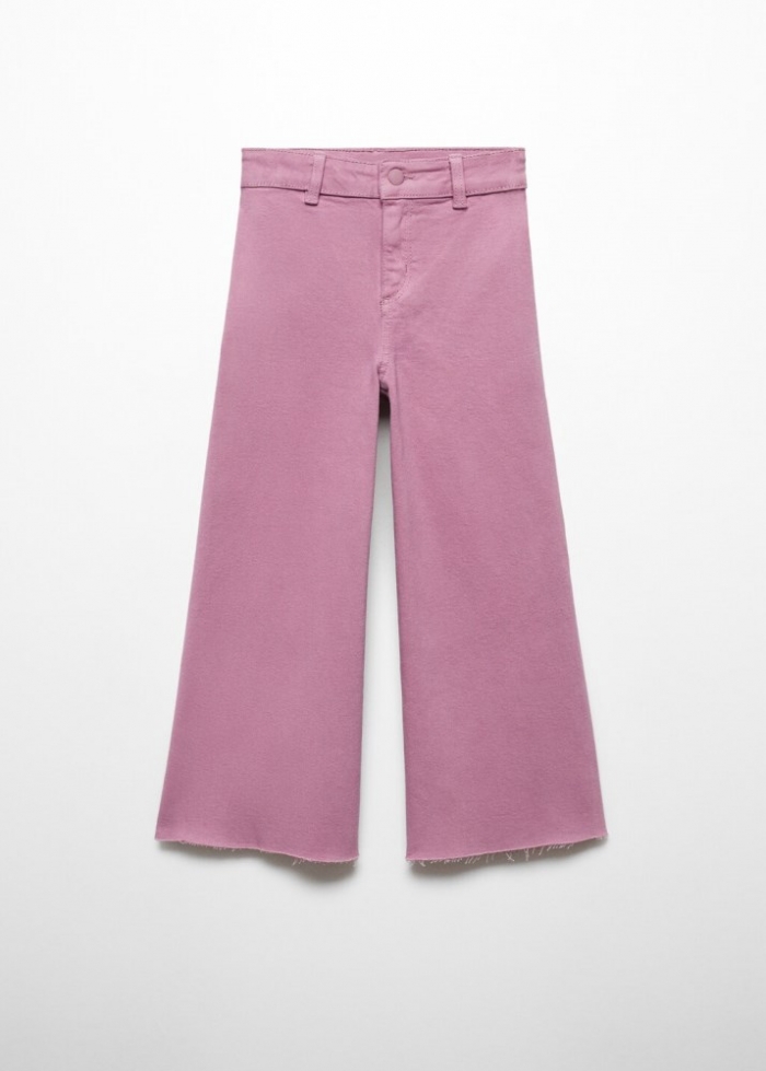 Mango Jeans culotte bajo deshilachado - Púrpura