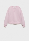 Mango Sudadera algodón detalle bordado - Morado claro/pastel