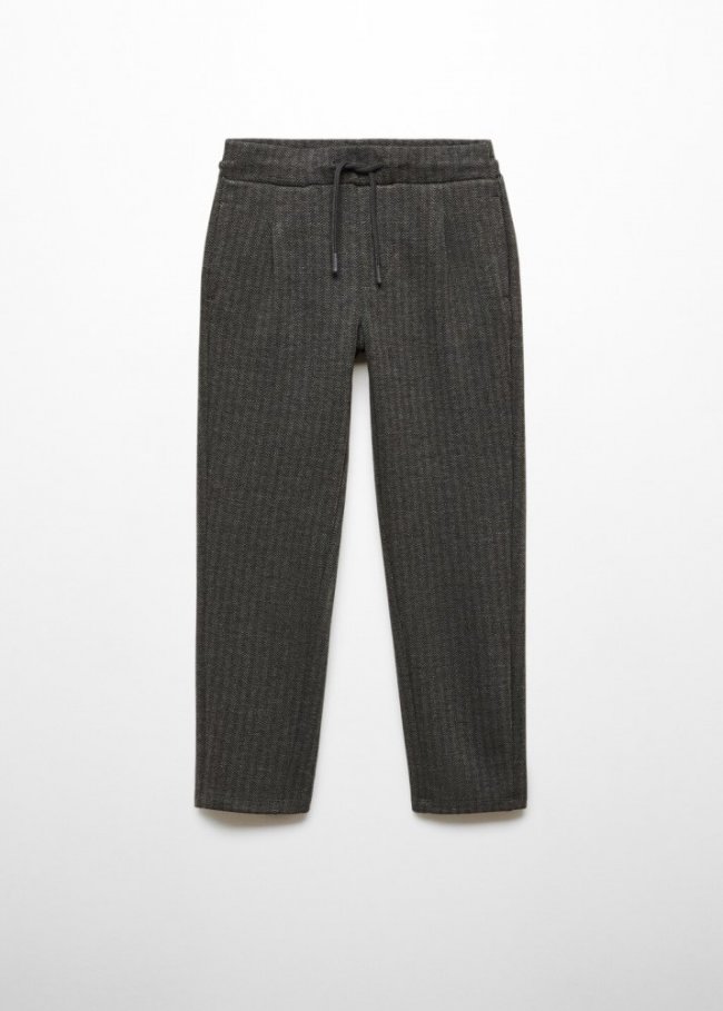 Mango Pantalón jaspeado - Gris antracita
