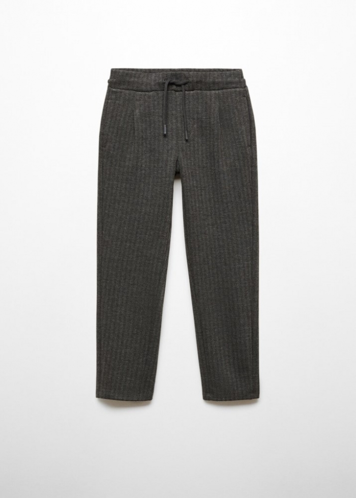 Mango Pantalón jaspeado - Gris antracita