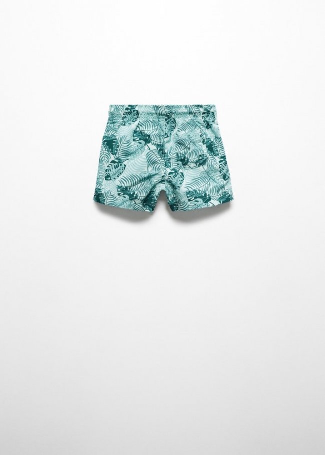 Mango Bañador estampado hojas - Verde agua