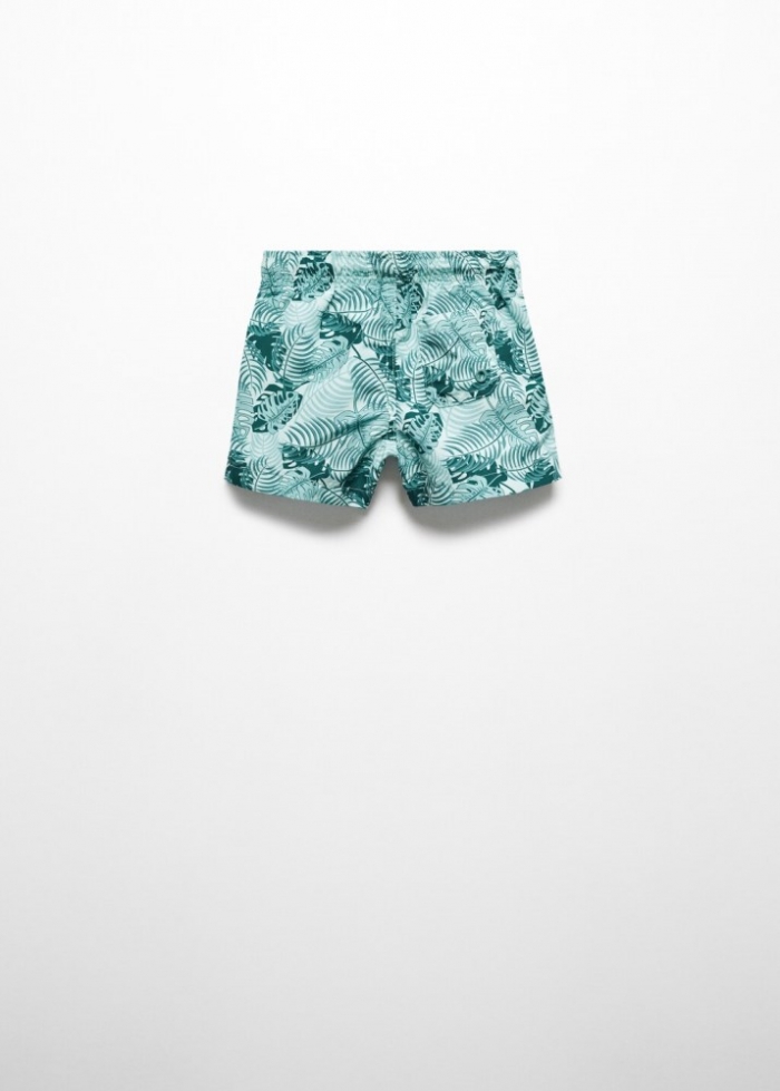Mango Bañador estampado hojas - Verde agua
