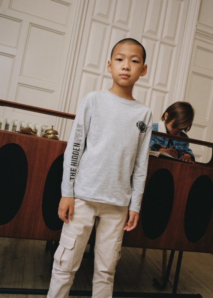 Mango Camiseta estampada algodón - Gris medio vigoré