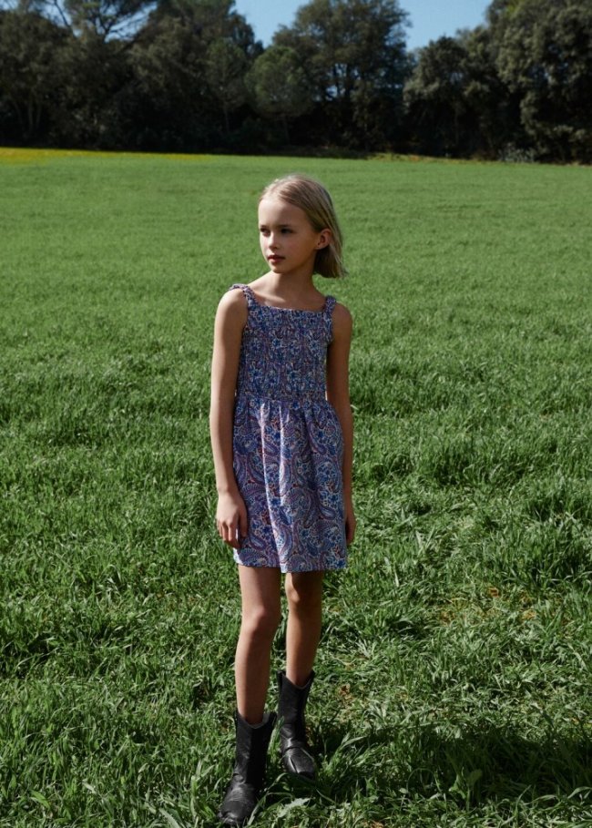 Mango Vestido estampado paisley - Azul