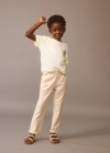 Mango Pantalón lino cintura elástica - Arena