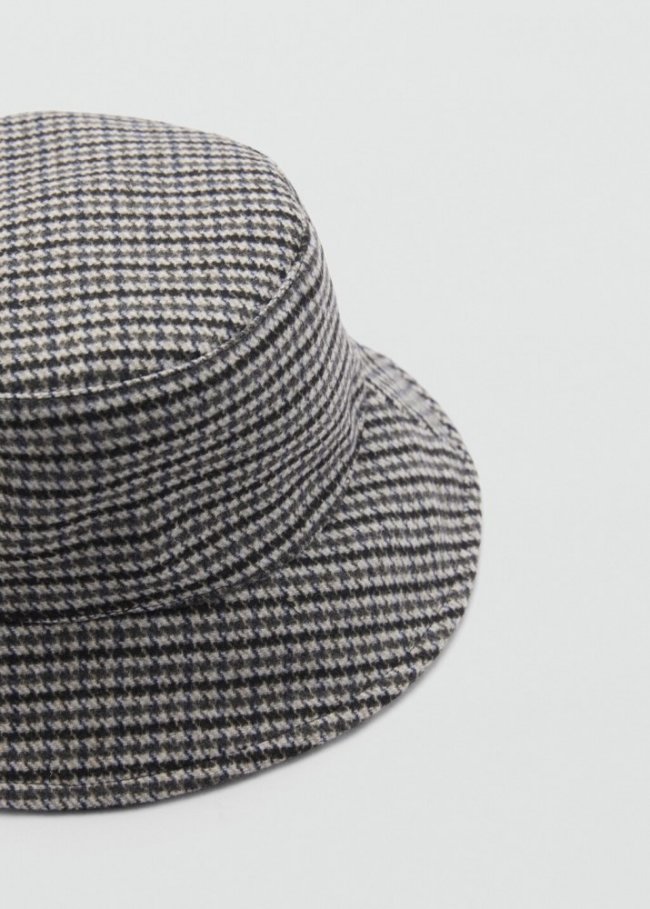 Mango Gorro bucket pata de gallo - Gris
